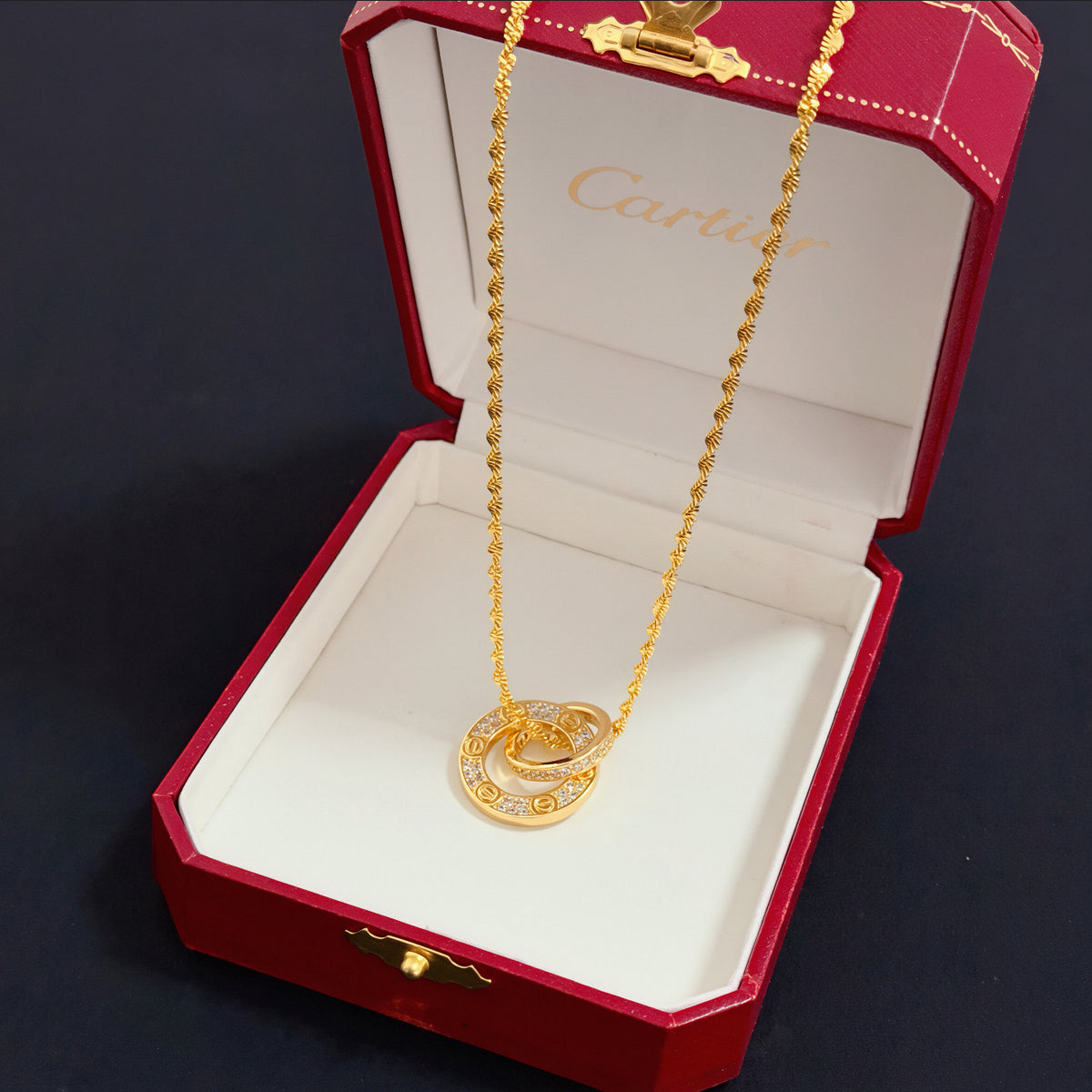 gold crystal floral Bangle for men - alternate angle view 2