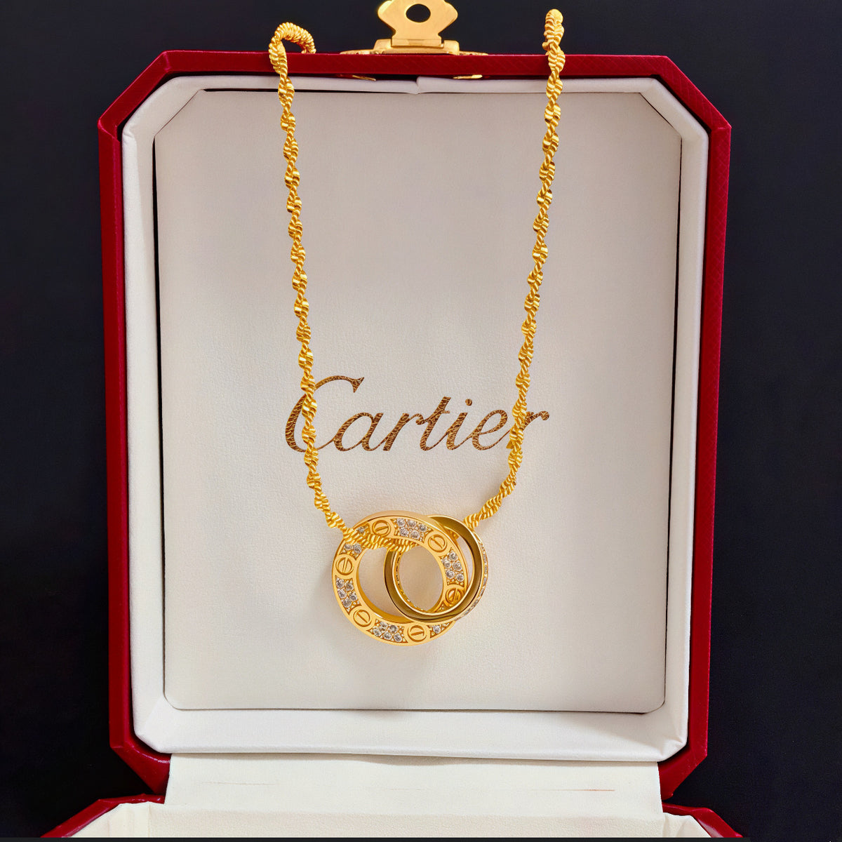 gold crystal floral Bangle for men - alternate angle view 5