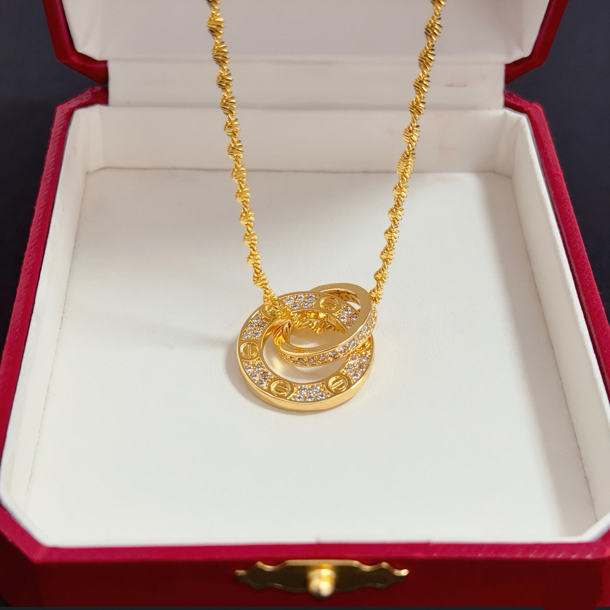 gold crystal floral Bangle for men - alternate angle view 3
