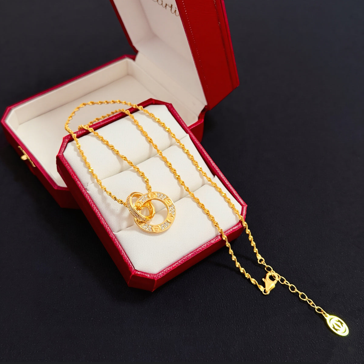 gold crystal floral Bangle for men - alternate angle view 7