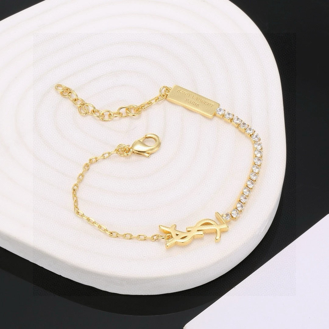 yellow brass elegant Bracelet for women - alternate angle view 4