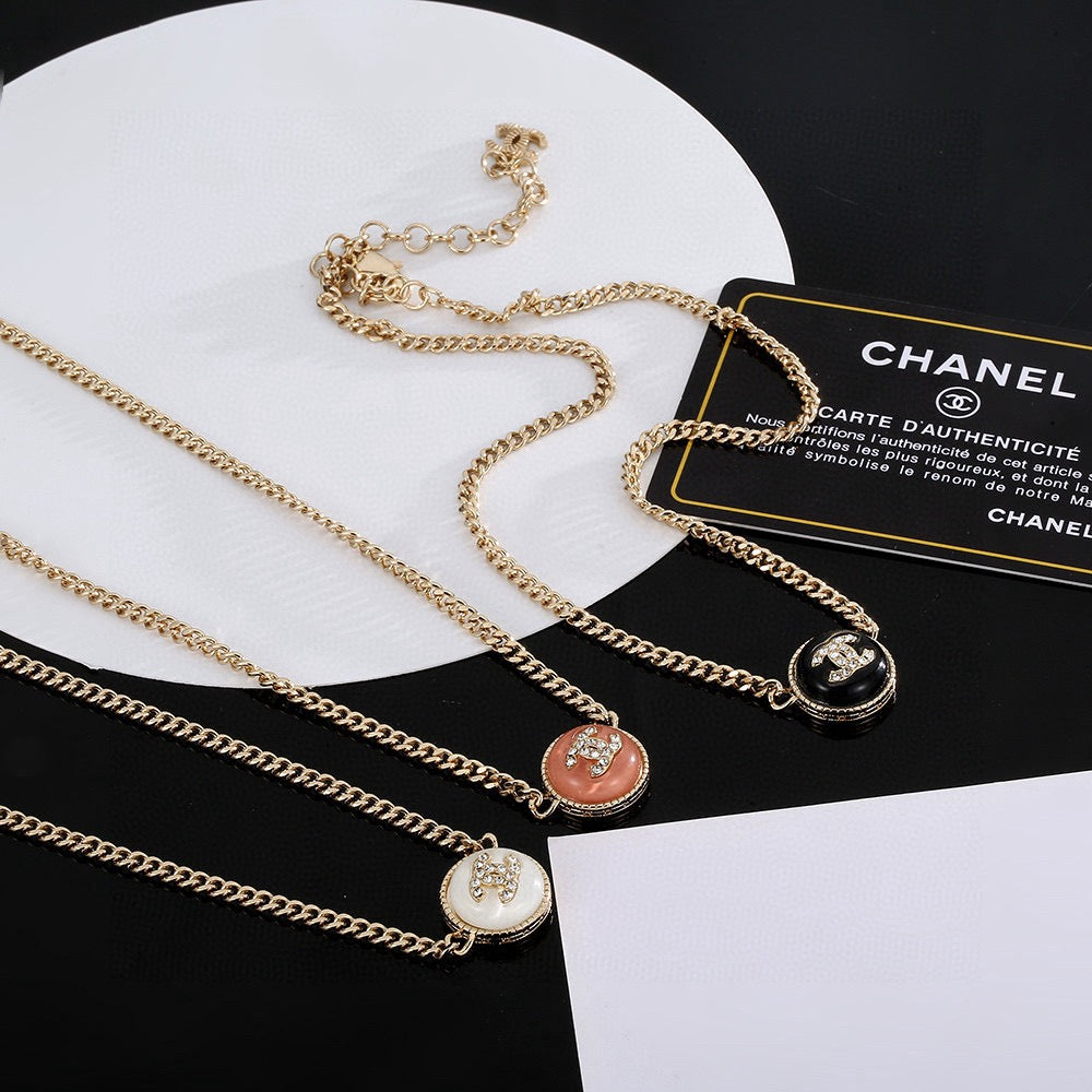 crystal double c Necklace for women - alternate angle view 2