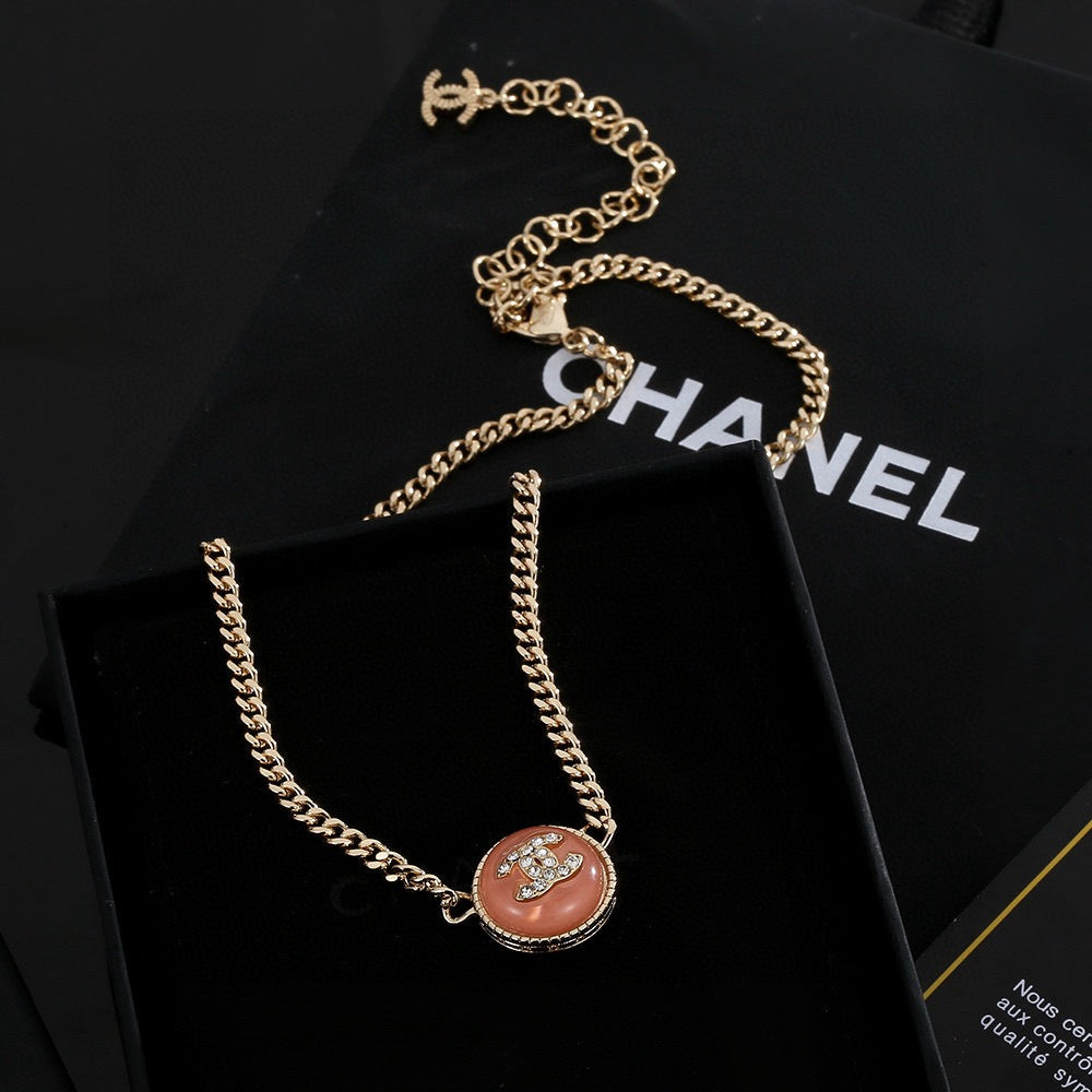crystal double c Necklace for women - alternate angle view 3