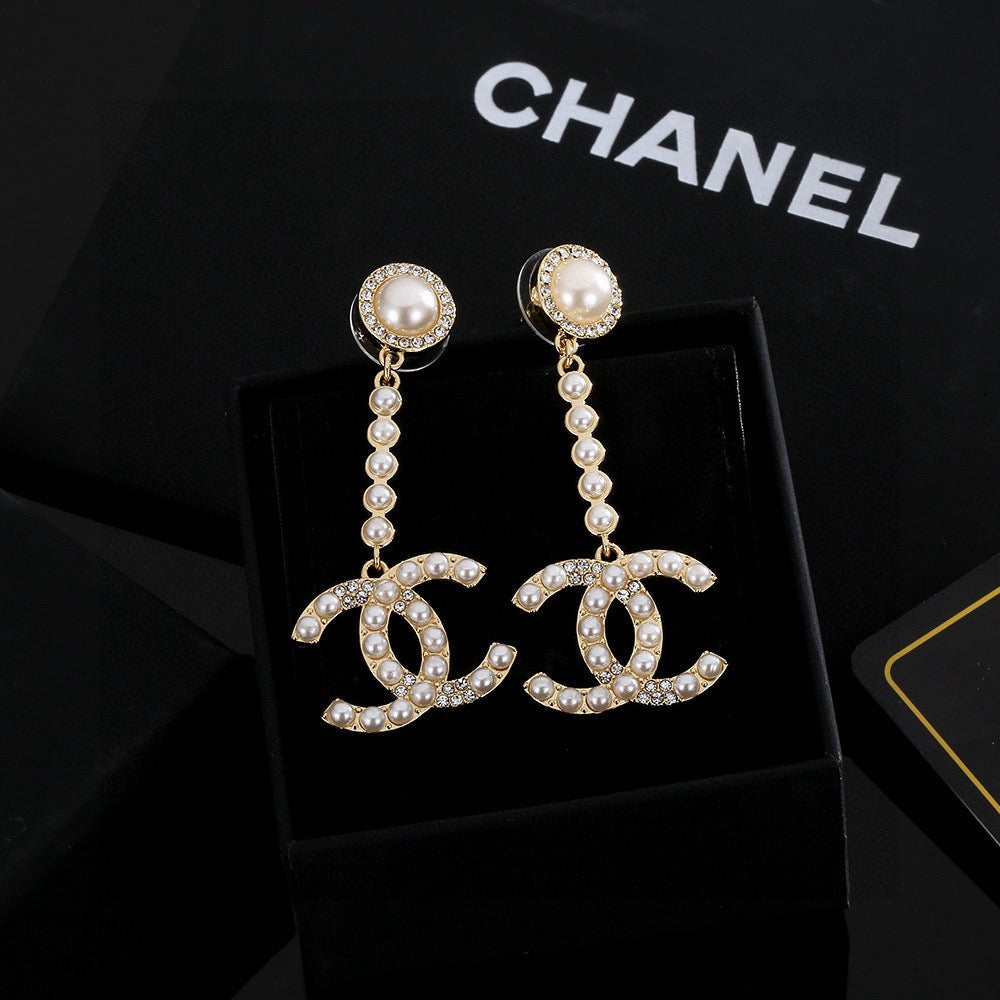 yellow brass Stud Earrings for women - alternate angle view 2