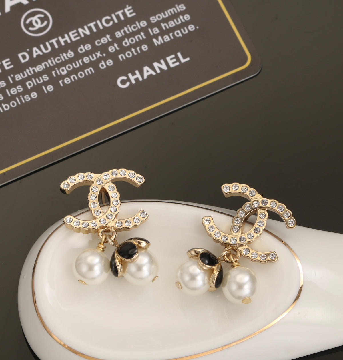 gold letter Stud Earrings for women - alternate angle view 6