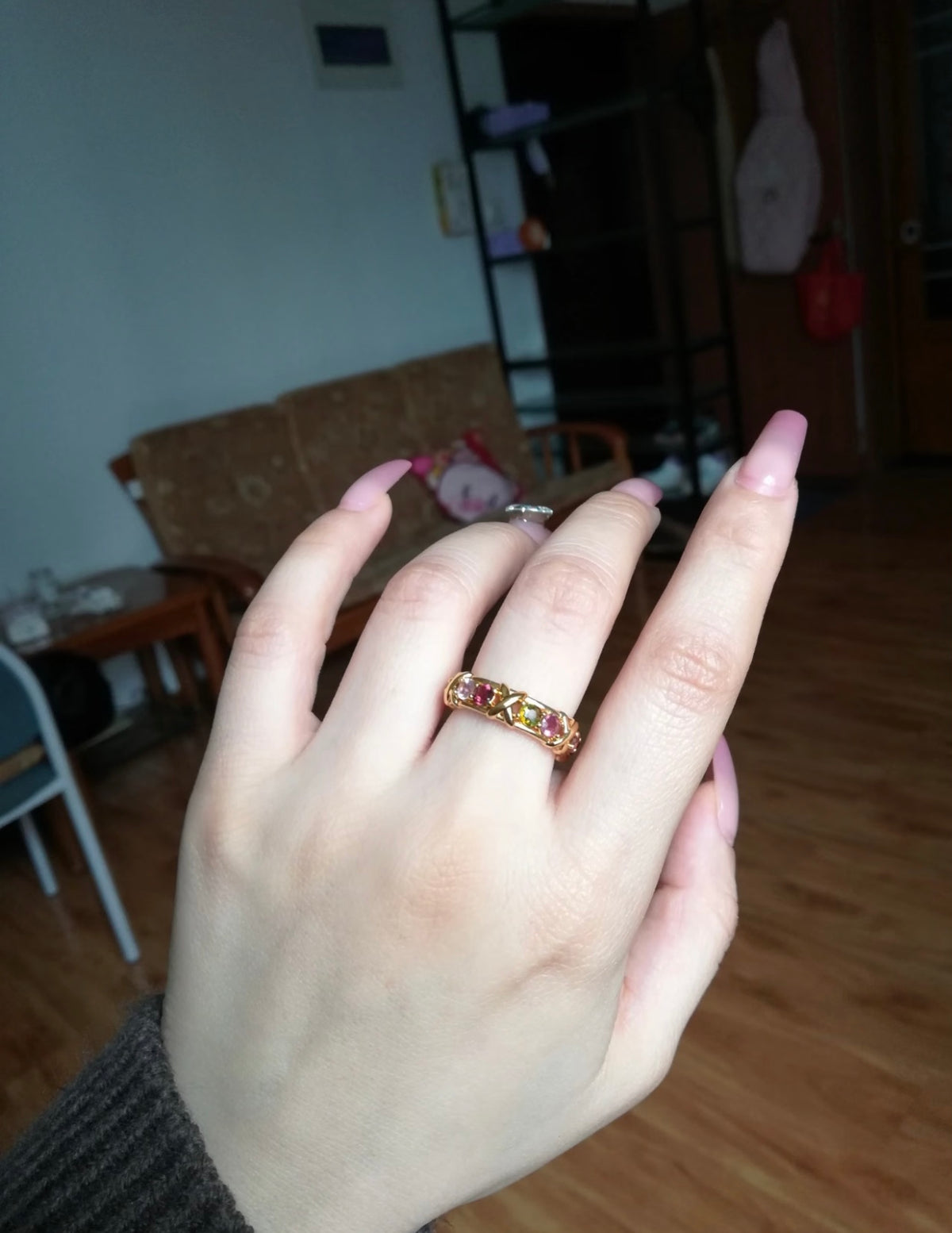 rose gold brass rose Ring for women - alternate angle view 12
