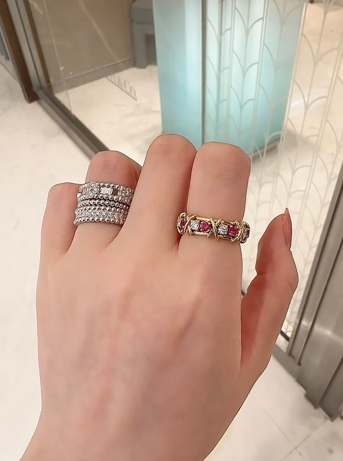 rose gold brass rose Ring for women - alternate angle view 8