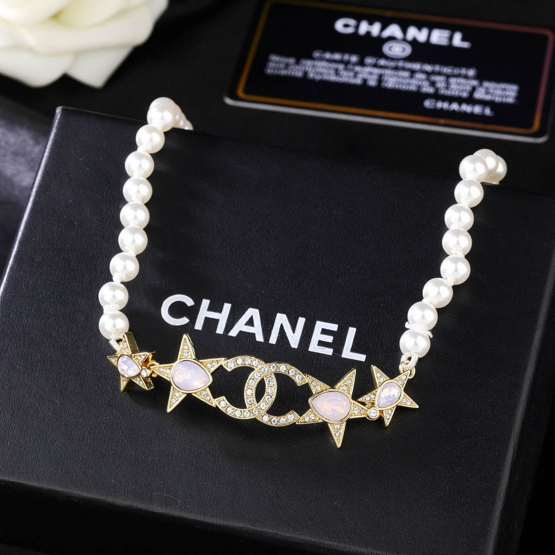 yellow brass double c Necklace for women - alternate angle view 5