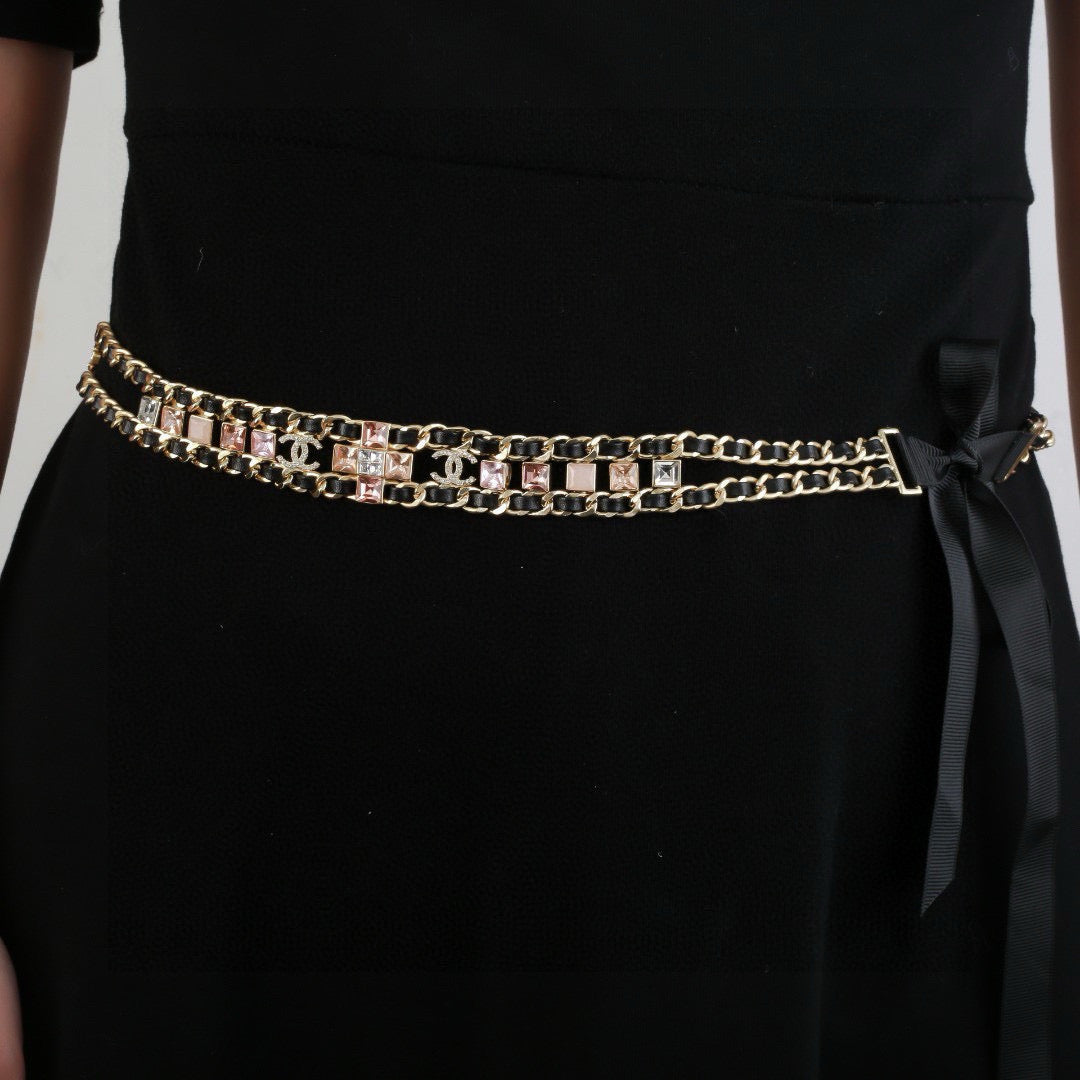 genuine leather stylish Waist Chain for women - alternate angle view 7