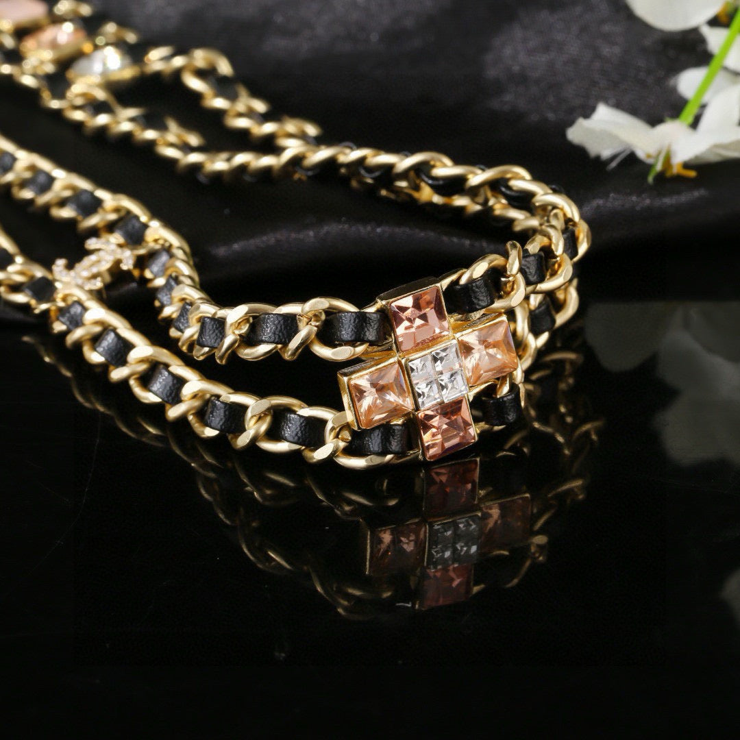 genuine leather stylish Waist Chain for women - alternate angle view 2