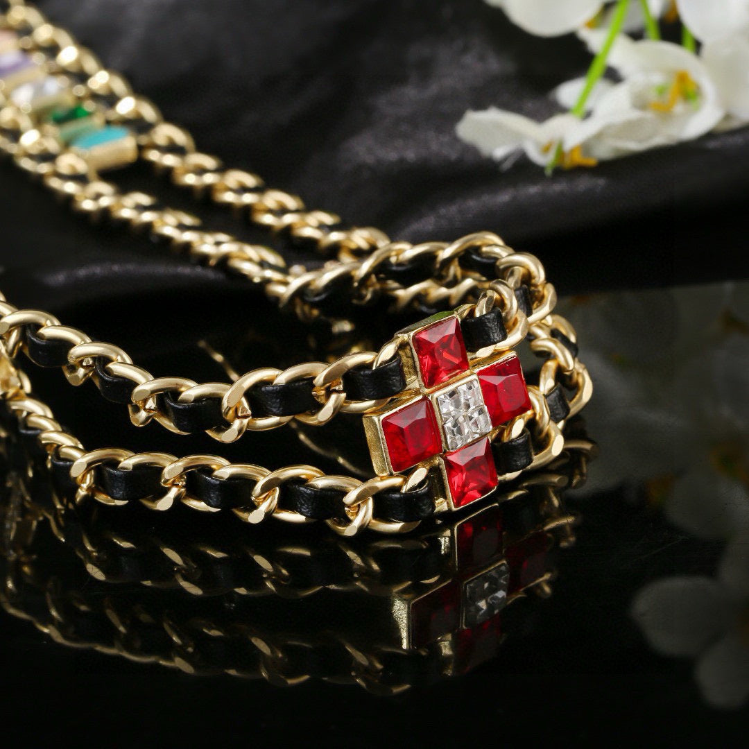 genuine leather stylish Waist Chain for women - alternate angle view 3