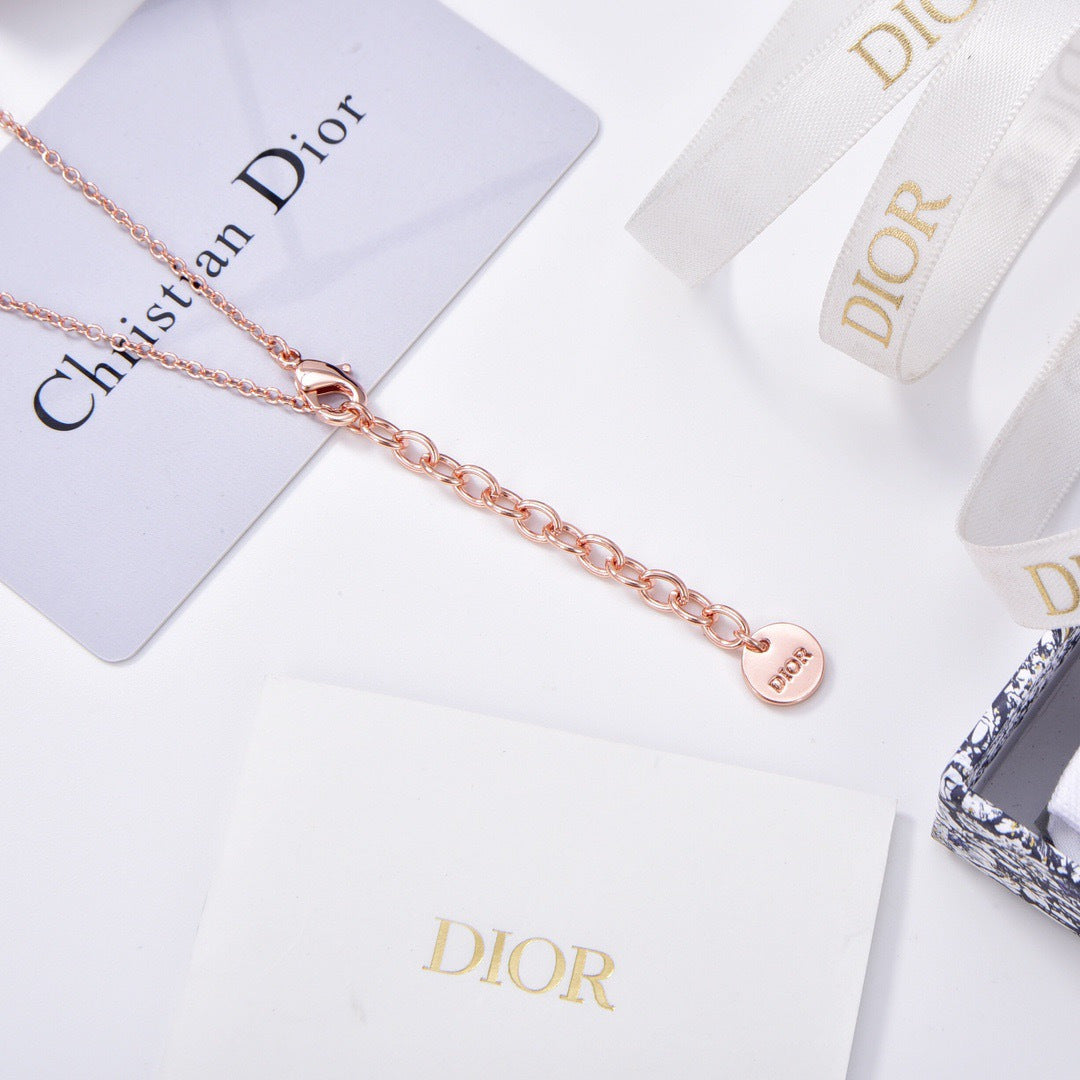 rose gold brass floral Necklace for women - alternate angle view 6