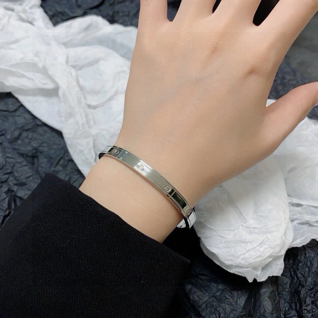 white delicate Bangle for women - alternate angle view 2