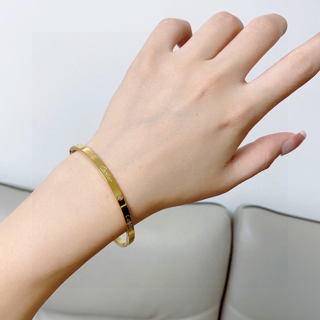 white delicate Bangle for women - alternate angle view 2