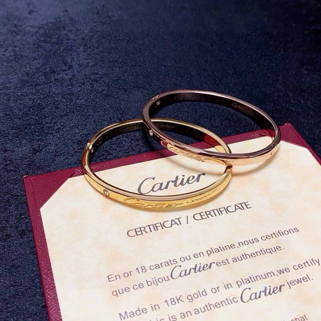 white crystal letter Bangle for women - alternate angle view 7