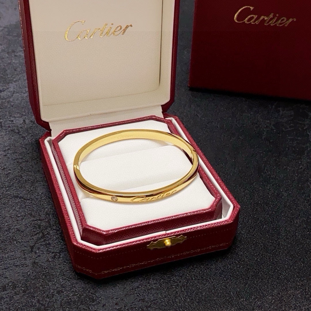 white crystal letter Bangle for women - alternate angle view 8
