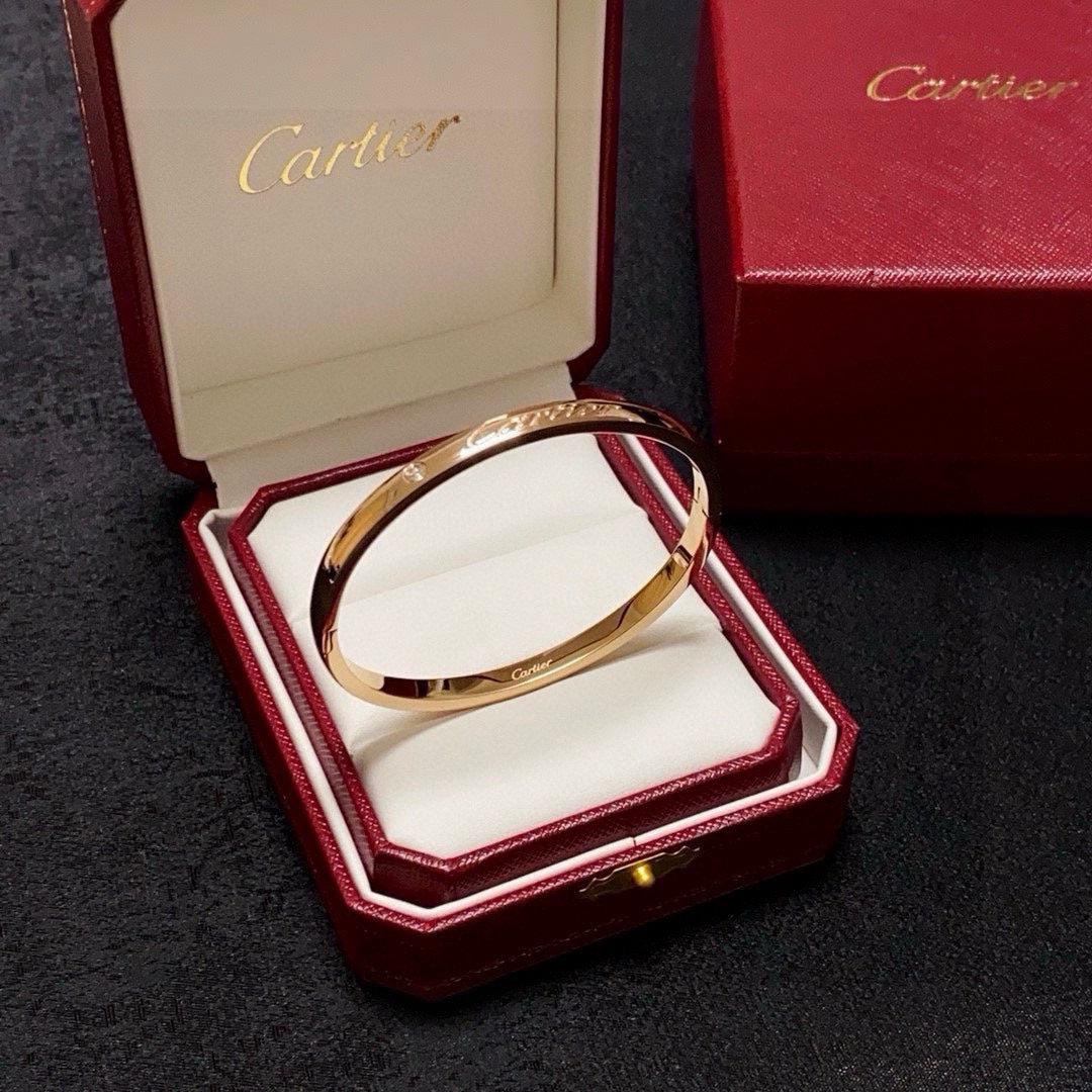 white crystal letter Bangle for women - alternate angle view 5