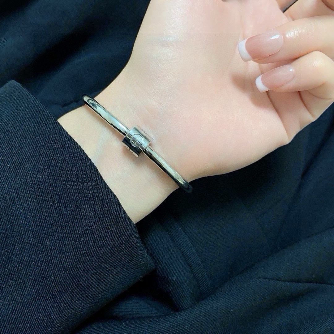 white delicate Bangle for women - alternate angle view 3