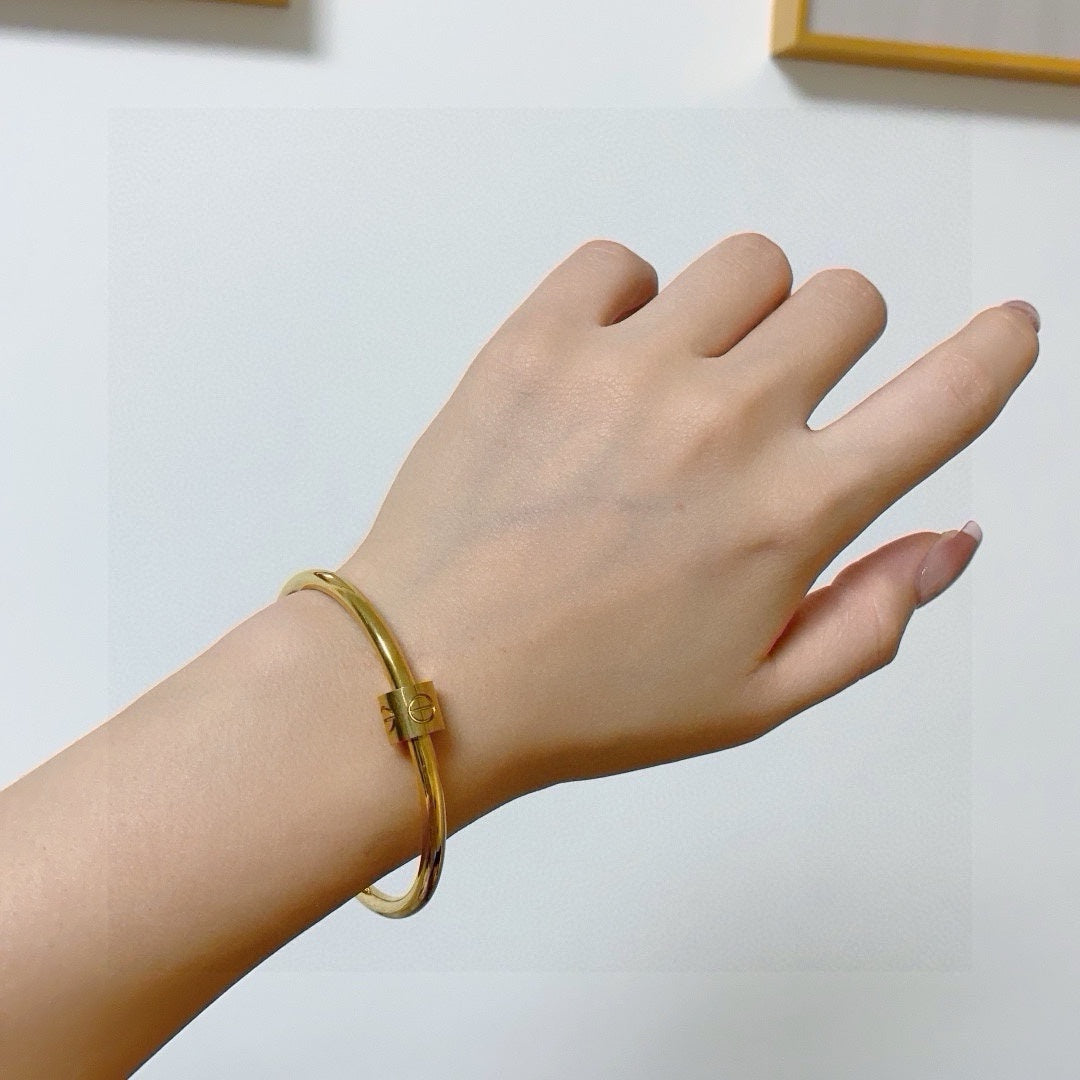 white delicate Bangle for women - alternate angle view 2