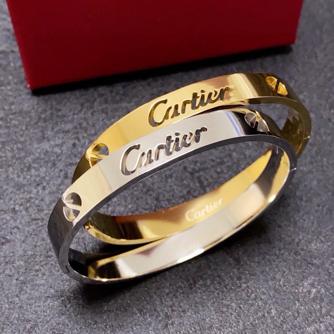 white hollow Bangle for women - product detail view