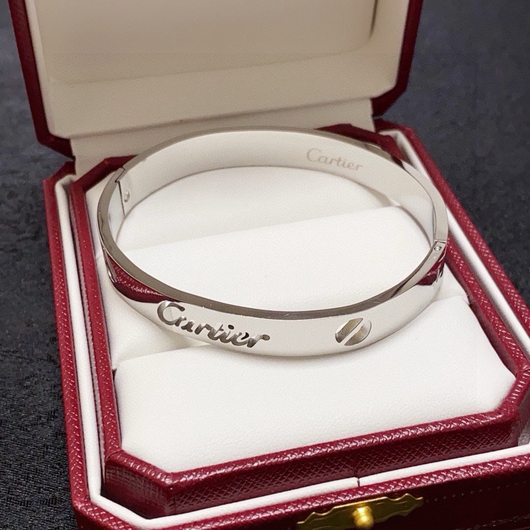 white hollow Bangle for women - alternate angle view 5