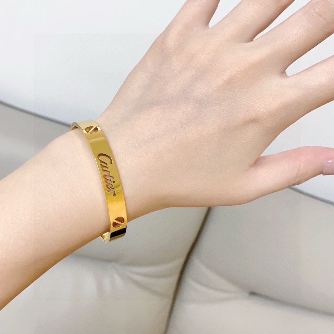 white hollow Bangle for women - alternate angle view 2