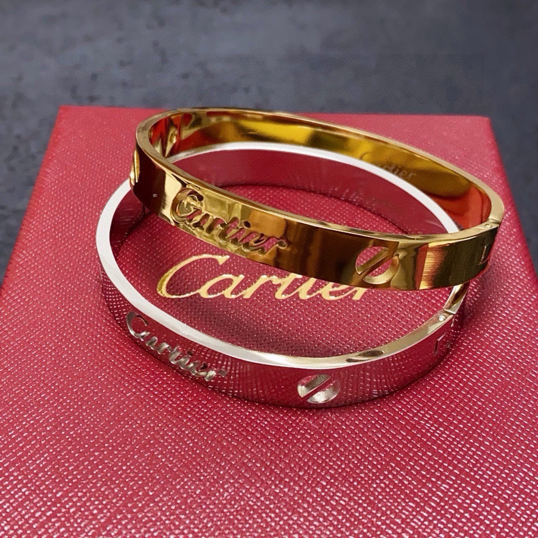 white hollow Bangle for women - alternate angle view 4