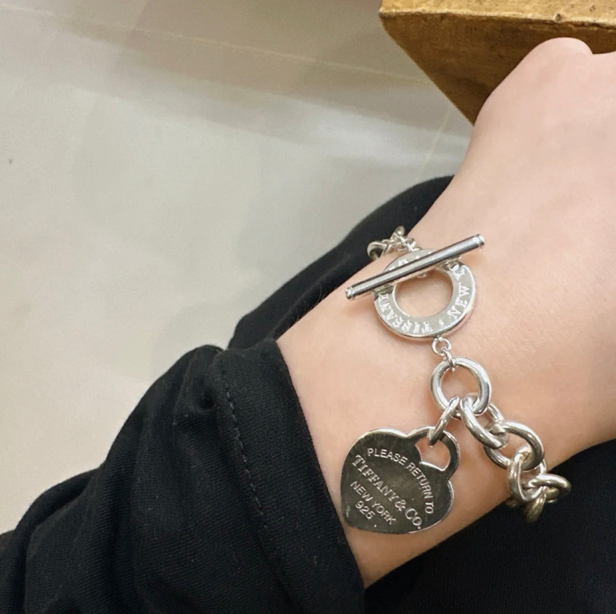 silver brass luxury Bracelet for women - alternate angle view 9