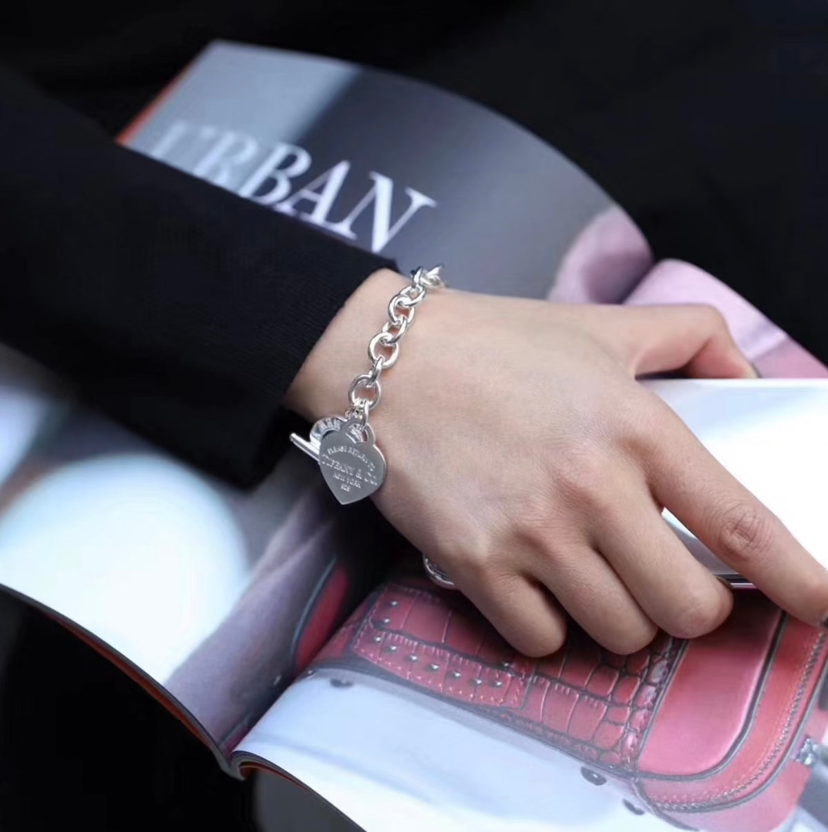 silver brass luxury Bracelet for women - alternate angle view 6