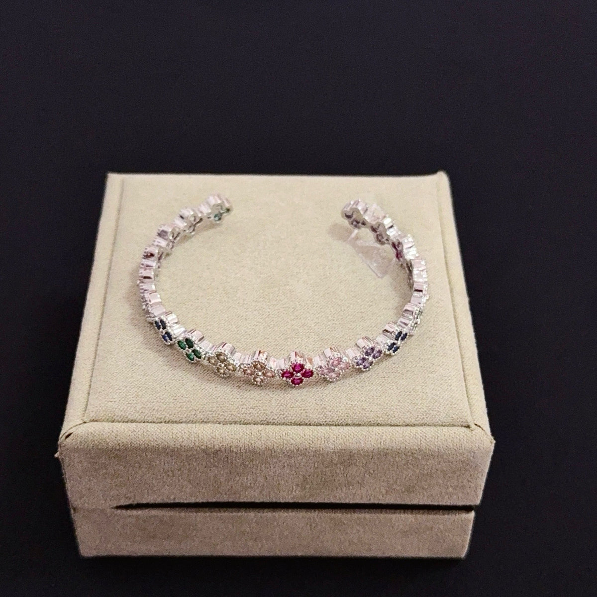 gold crystal clover Bangle for women - alternate angle view 8