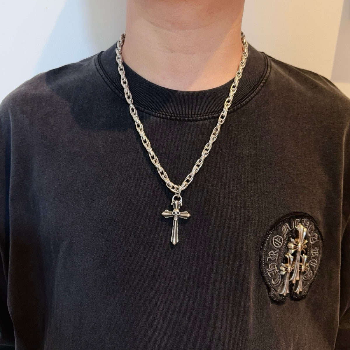 antique cross Pendant for men - product detail view