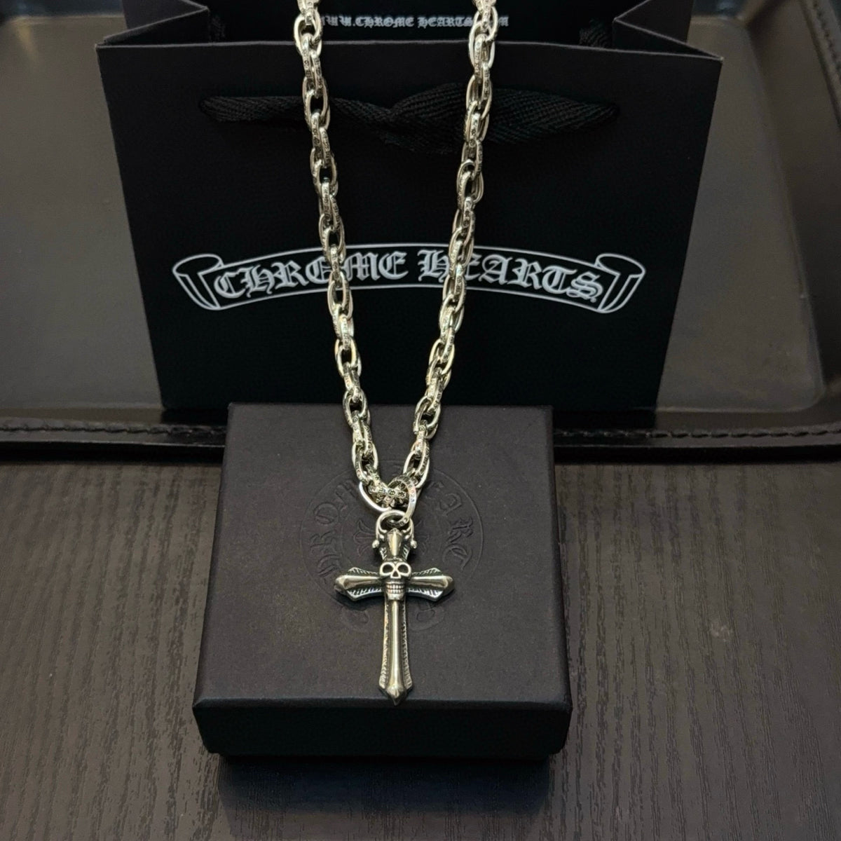 antique cross Pendant for men - alternate angle view 5