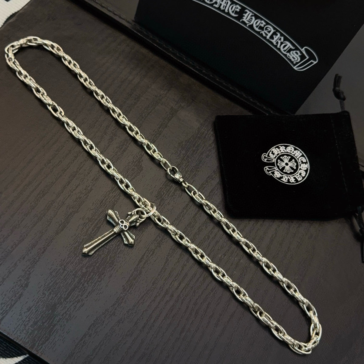 antique cross Pendant for men - alternate angle view 6