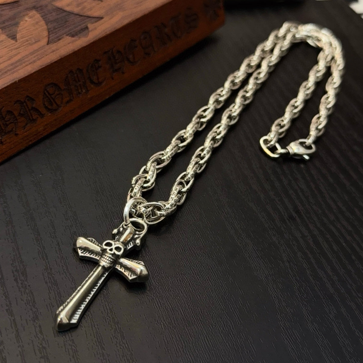 antique cross Pendant for men - alternate angle view 8