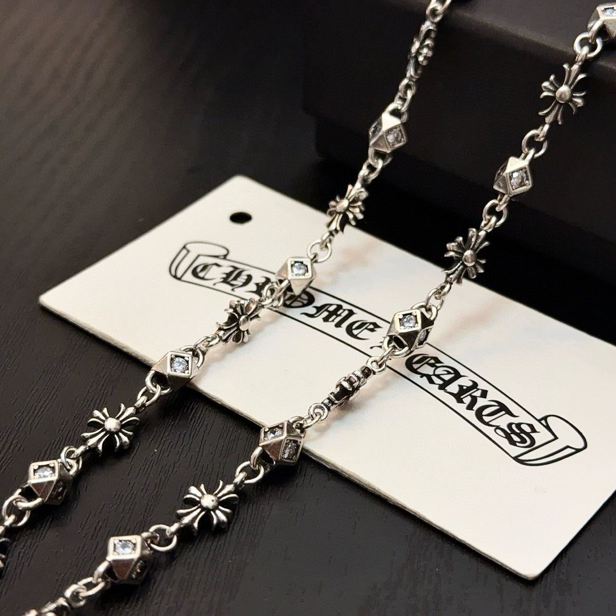 antique crystal cross Pendant for men - alternate angle view 9
