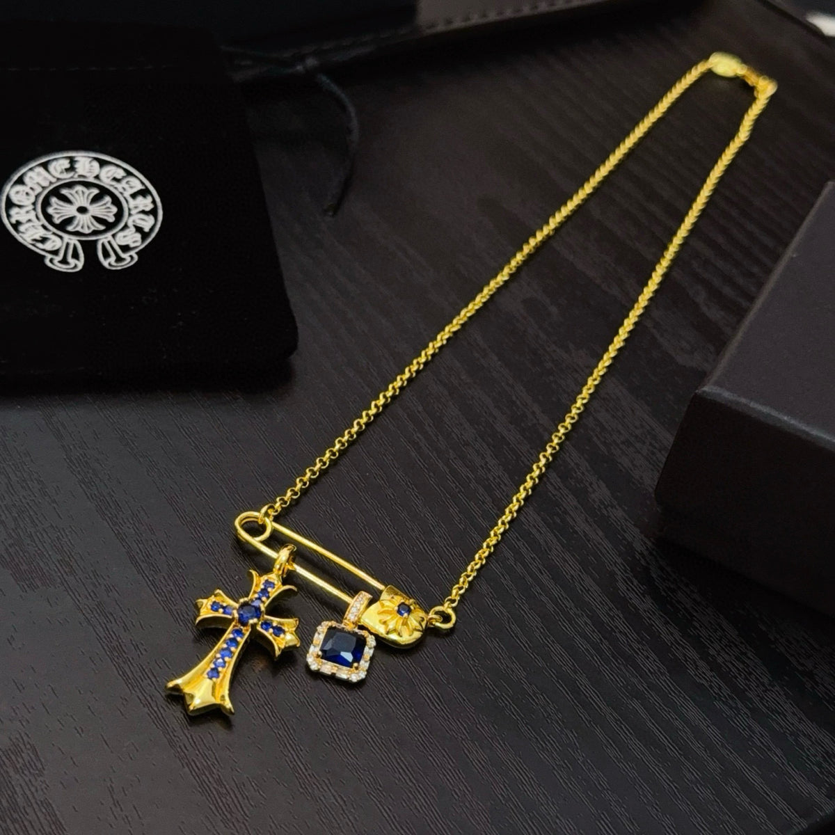 antique cross Necklace for men - alternate angle view 8