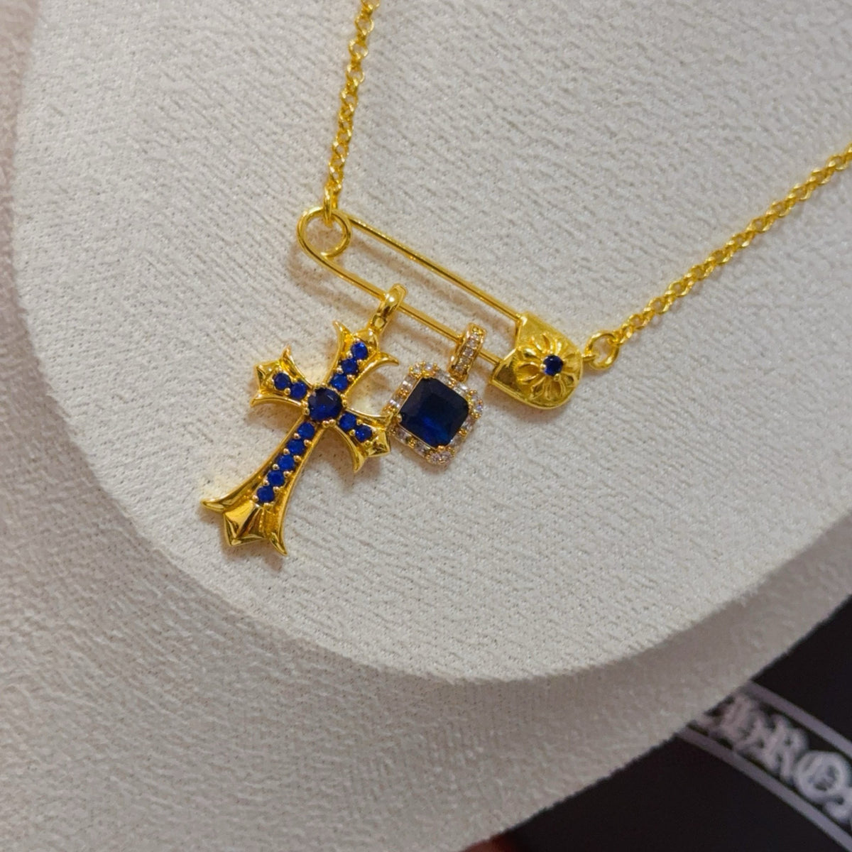 antique cross Necklace for men - alternate angle view 2