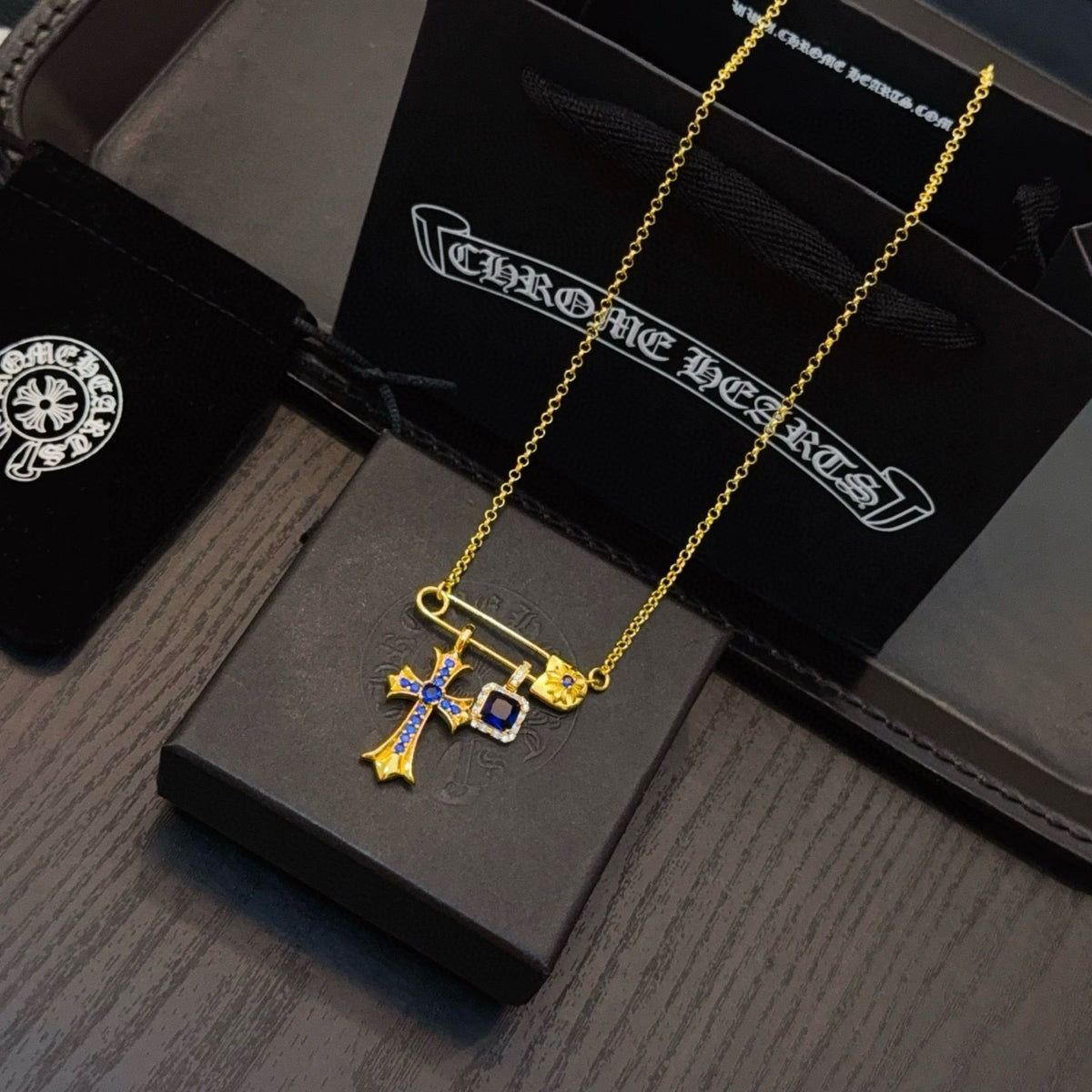 antique cross Necklace for men - alternate angle view 6