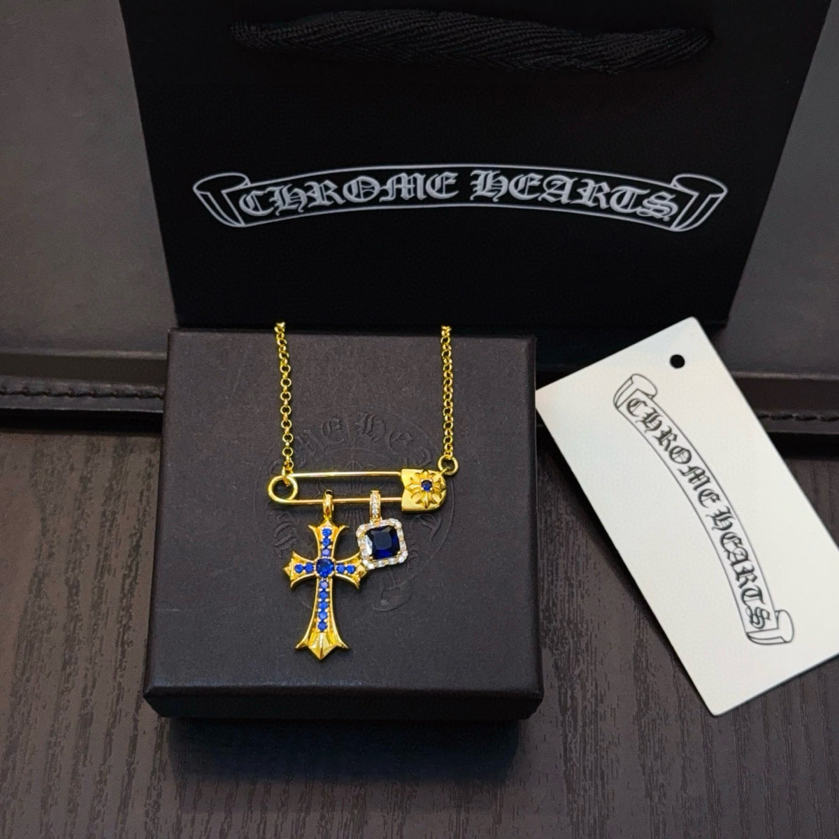 antique cross Necklace for men - alternate angle view 7