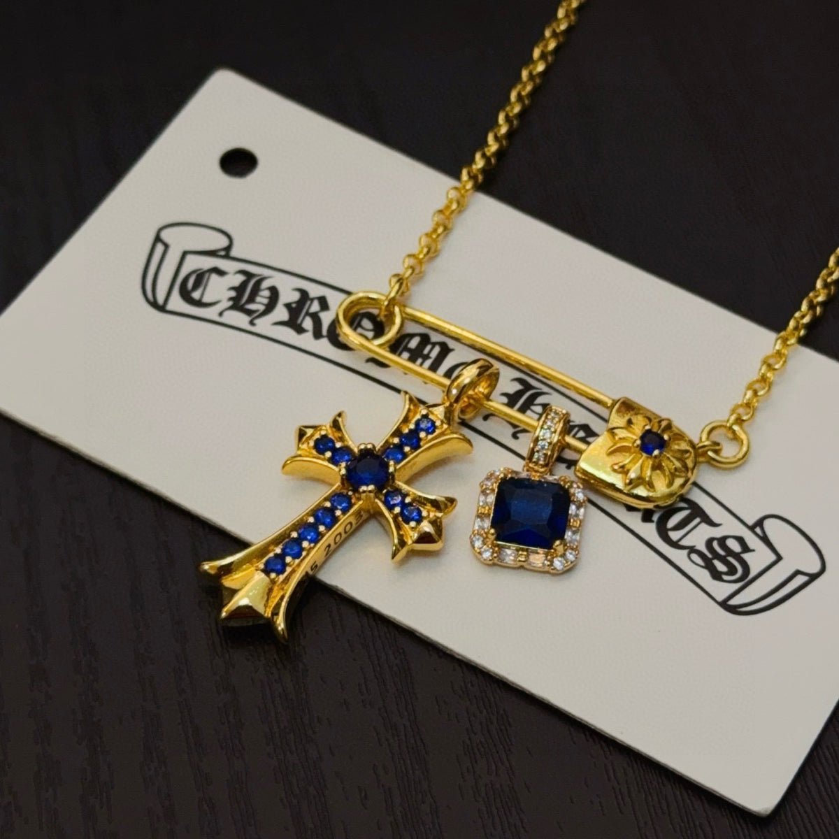 antique cross Necklace for men - alternate angle view 5