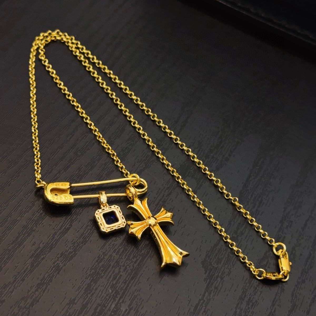 antique cross Necklace for men - alternate angle view 9