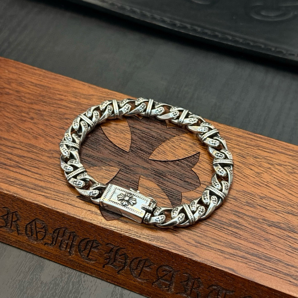 antique cross Bracelet for men - alternate angle view 4