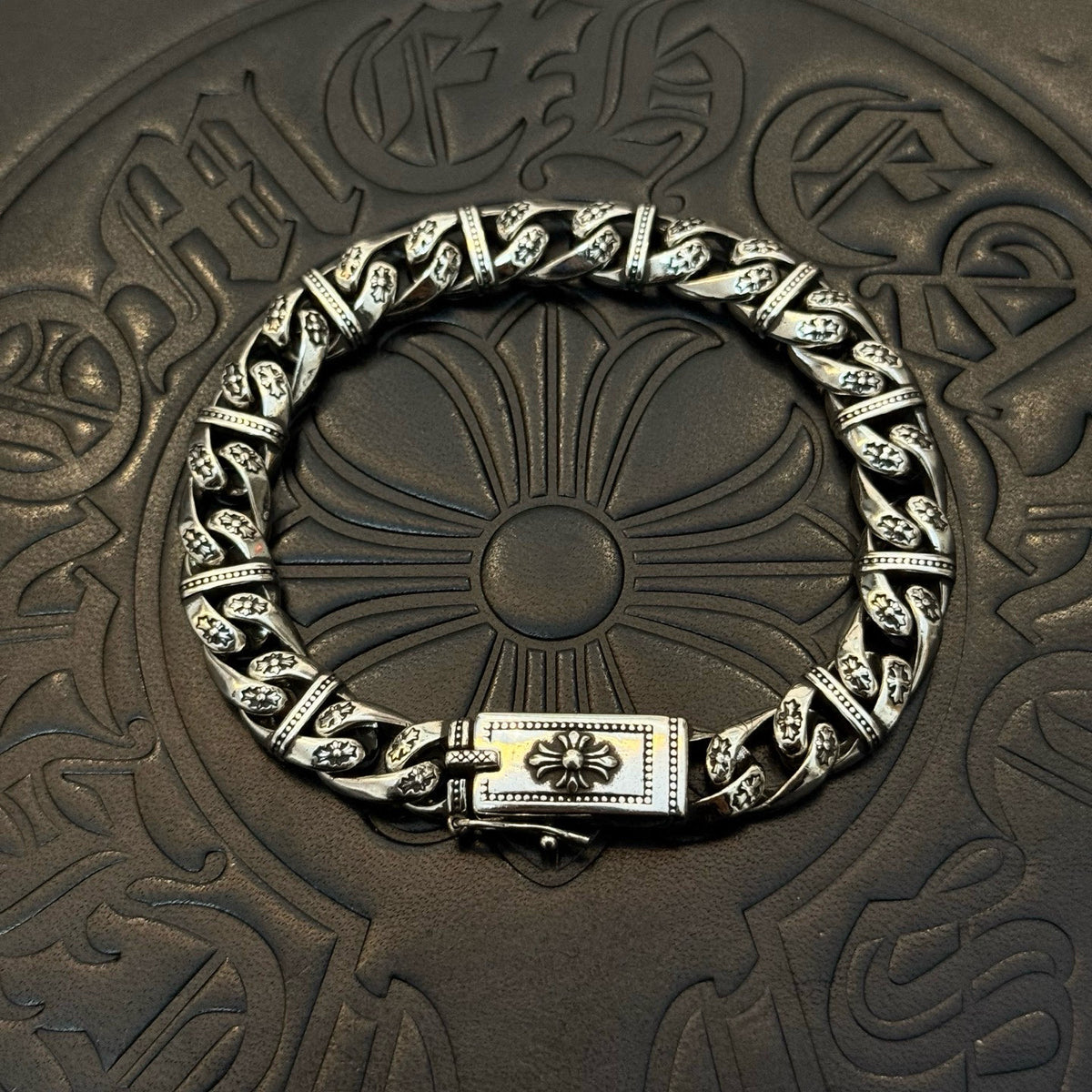 antique cross Bracelet for men - product detail view