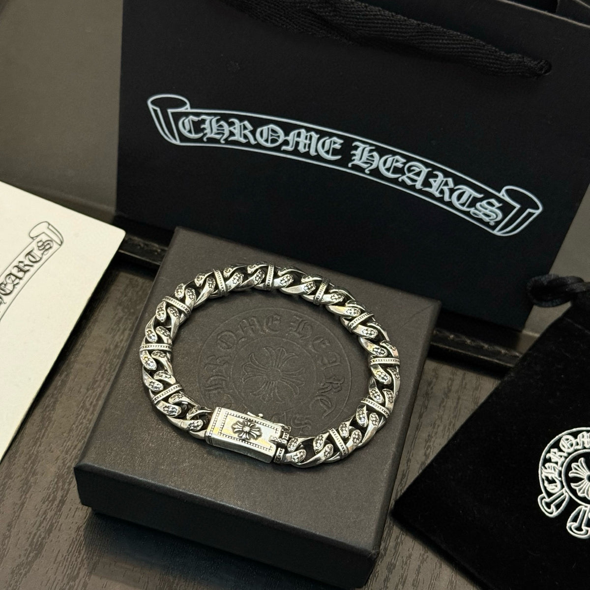 antique cross Bracelet for men - alternate angle view 3