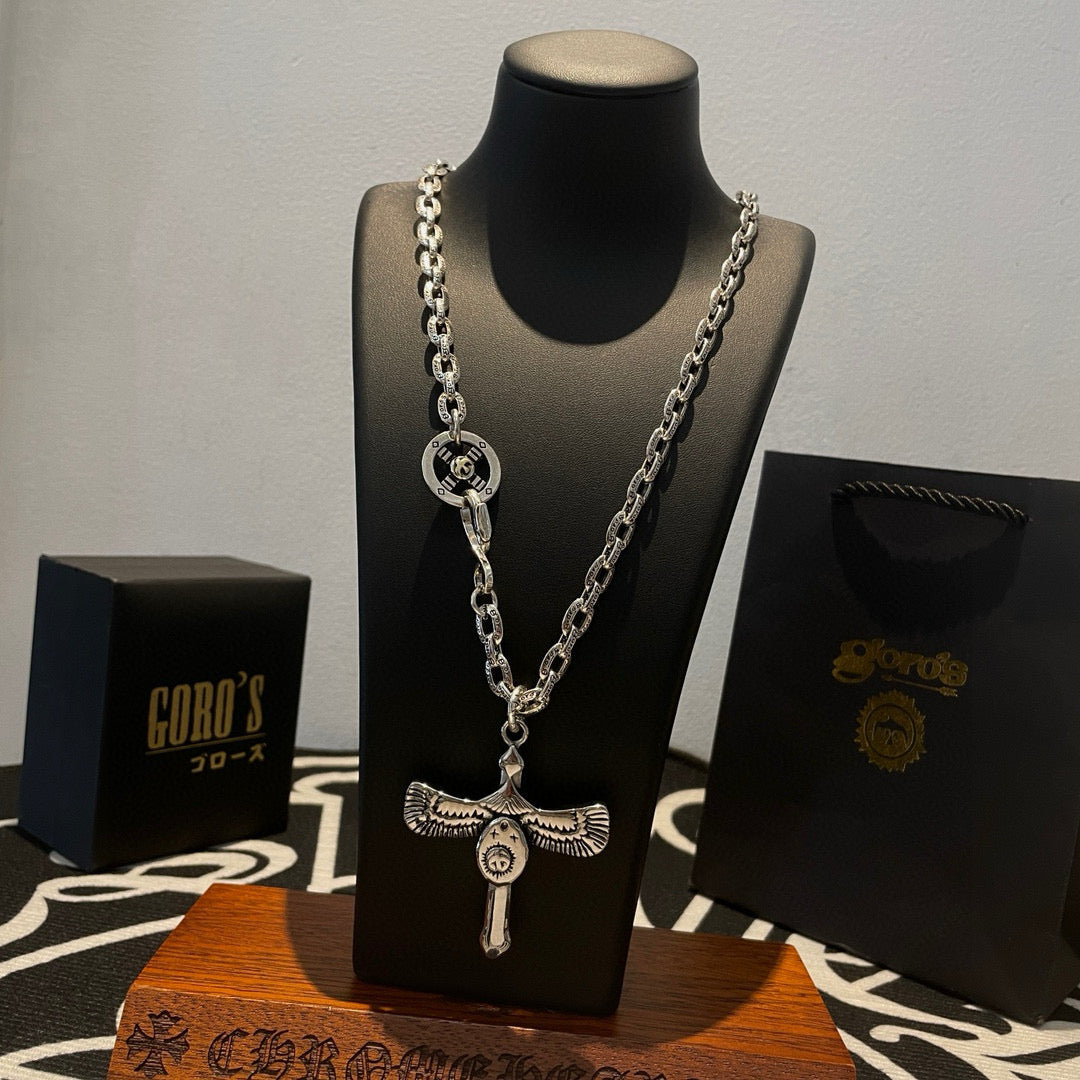 silver stone vintage Pendant for men - alternate angle view 2