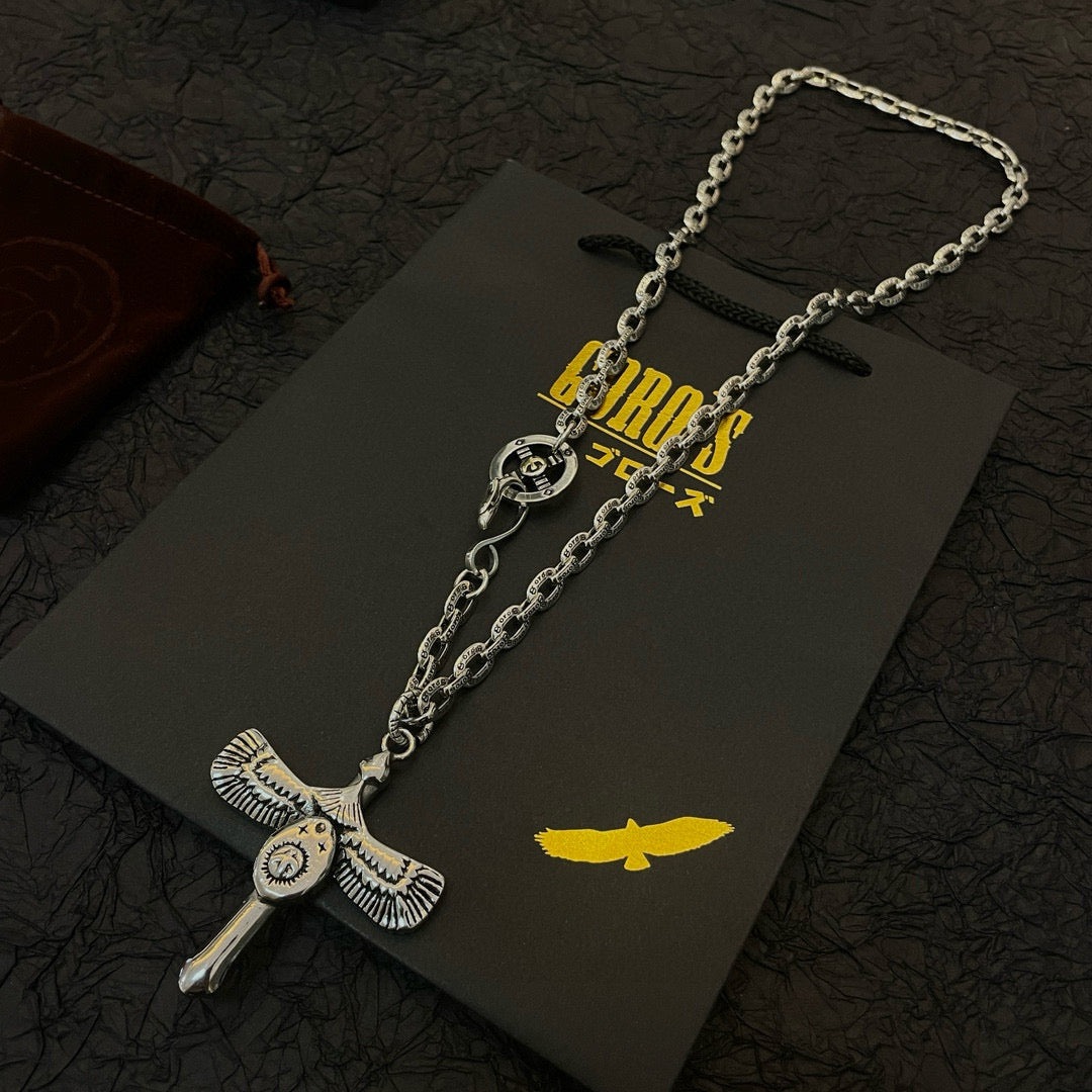 silver stone vintage Pendant for men - alternate angle view 5