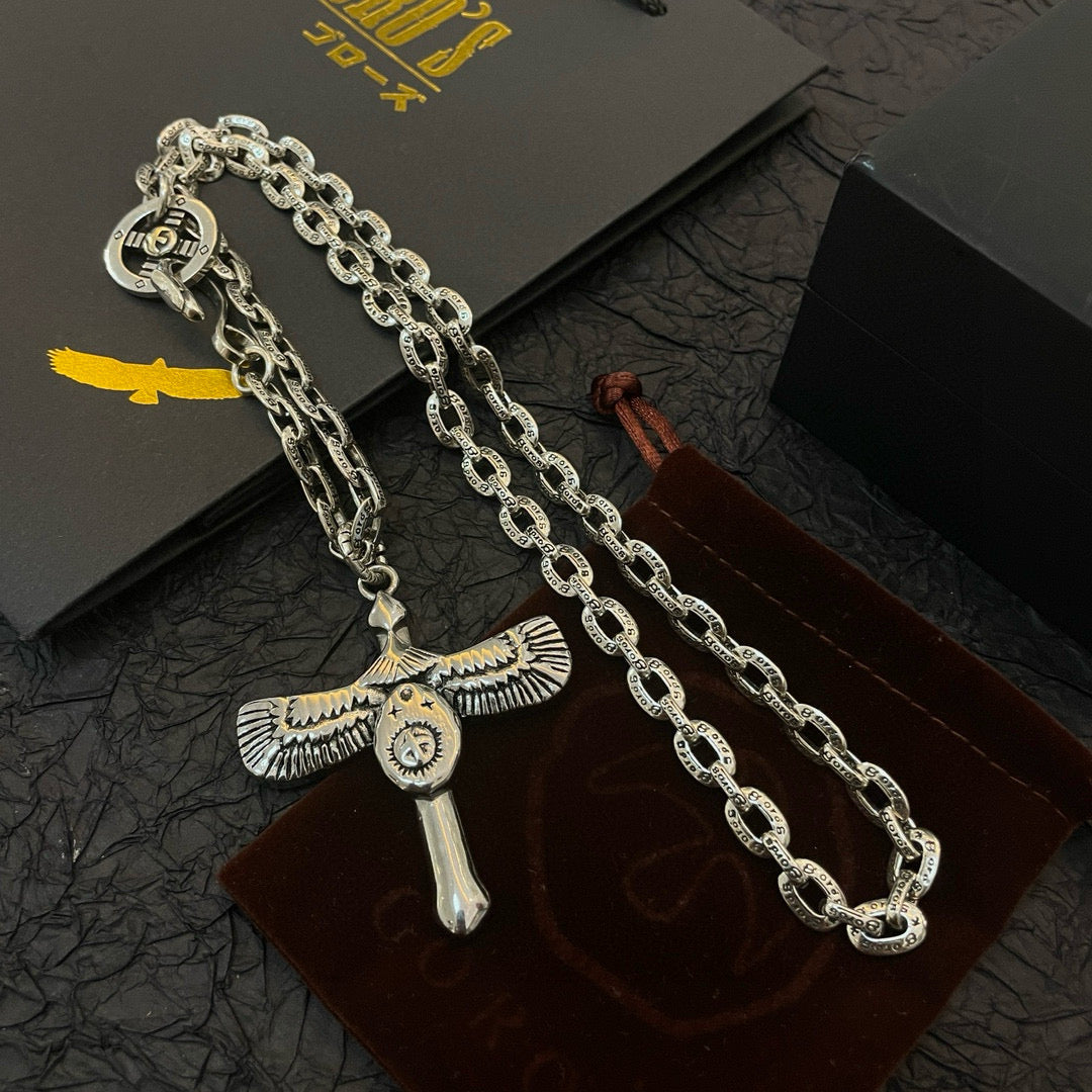 silver stone vintage Pendant for men - alternate angle view 4
