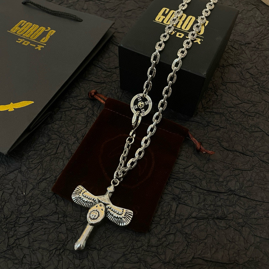 silver stone vintage Pendant for men - alternate angle view 3