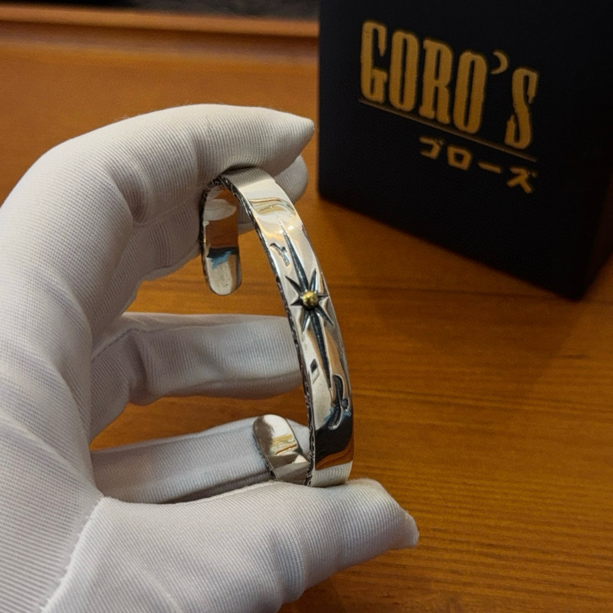 silver vintage Bangle for men - alternate angle view 3