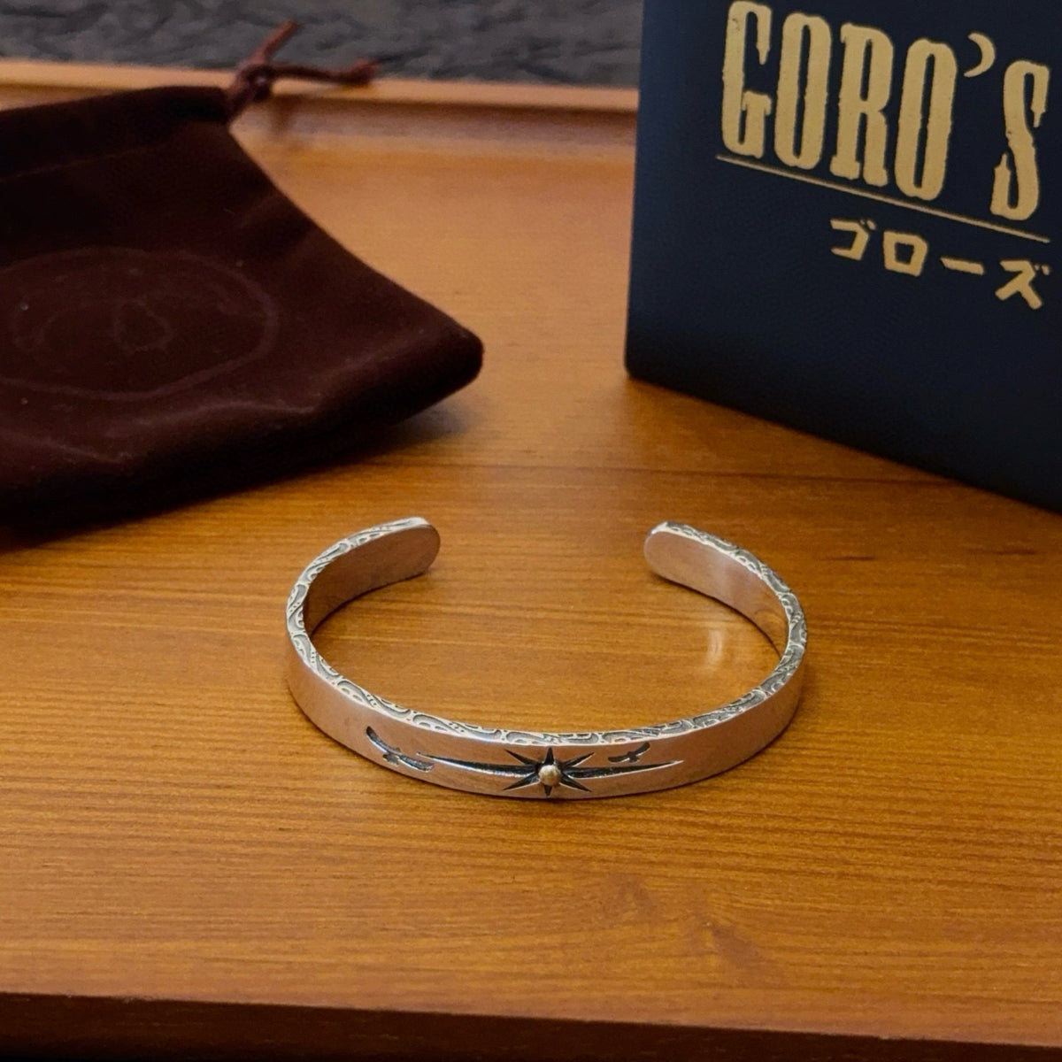 silver vintage Bangle for men - alternate angle view 2